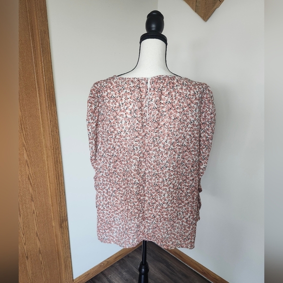 Max Studio Floral Ruffle Sleeved Shirt - Picture 3 of 5